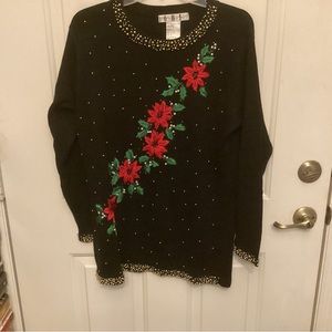 OHI Holiday Embellished Tunic Sweater Women’s Small